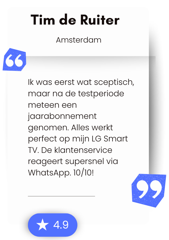 Klantbeoordelingen over IPTV Smarters Pro op GoedSmartersPro.nl – echte ervaringen van tevreden gebruikers in Nederland