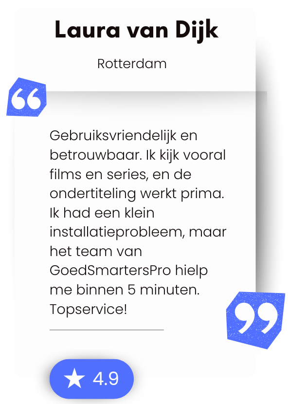 Klantbeoordelingen over IPTV Smarters Pro op GoedSmartersPro.nl – echte ervaringen van tevreden gebruikers in Nederland