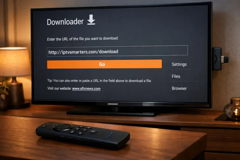 Amazon Firestick met Downloader app voor IPTV Smarters installatie